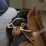 Two videos with one of our archive girls bound and gagged in shiny nylon shorts