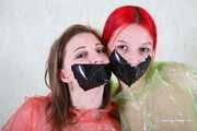Morrigan and Valeria Ross - Double hogtaped in raincoat