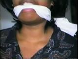 19 Yr OLD BLACK STUDENT MOUTH STUFFED, TAPE GAGGED, TIED HANDS OVERHEAD TO STAIRWAY & BLINDFOLDED (D46-5)