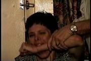 47 Yr OLD UNCOOPERATIVE LATINA BITCH IS BALL-TIED, CLEAVE GAGGED, BAREFOOT, TOE-TIED, WRISTS GAGGING, F0RCED HEEL SMELLING & HANDGAGGING  (D68-4)