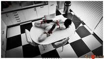 Hogtied on the kitchen table, part 1