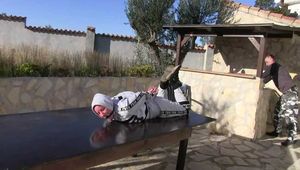 Outdoor Hogtie Challenge for tattoeDMomo