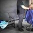 Ms Ungeniert bound and gagged in shiny nylon Rainwear, getting some breathtaking lessons