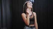 18 years old Tanya is smoking 120mm cigarette
