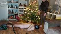Vacuuming the very dirty Slave on Christmas