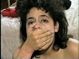 18 Yr OLD LATINA ZARR IS MOUTH STUFFED, LEATHER BELT GAGGED, BALL-GAGGED, OTM ACE BANDAGE WRAP GAGGED, WRISTS AND HANDGAGGED (D57-9)