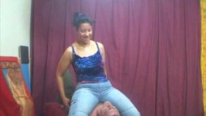 Cassandra, sitting and tickling