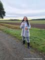 Miss Amira in Lepper Nylon Regenzeug und transparentem Regenanzug