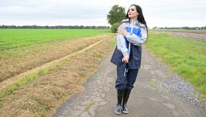 Miss Amira in Lepper nylon rain gear