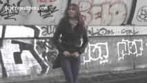 078054 Rachel Evans Pees On The Railtrack
