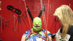 Bondage tape on bare skin