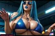 GoL Gooning and heavy twerking busty blue hair babe 