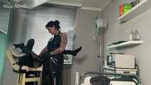 The dominatrix in a rubber apron and the rubber pig in the pain clinic