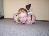 Handcuffed and hogtied