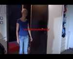 Watching Sonja coming home trying on several shiny nylon shorts to wear at home (Video)