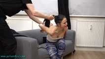Vicky cuffed to the heater