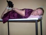 Hogtied on a table