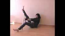 Marvita - Lonely girl loves selfbondage so she leather cuffs herself (video)