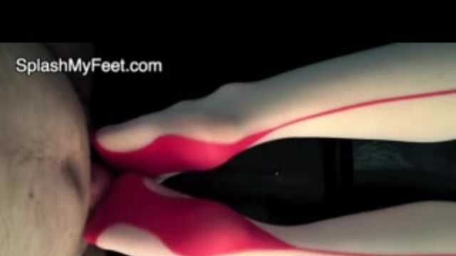 Stockings footjob