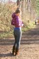 Alina during her walk on the sea wearing sexy shiny nylon down jacket and a shiny nylon shorts under her jeans (Pics)
