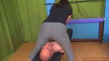 Julia-Eva, facesitting  and footworship on a bench