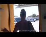 Nude car driving and walking