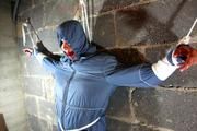 Alina tied and gagged in a skisuit