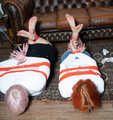 1192 Amber and Roxie barefoot and Taped by Mia