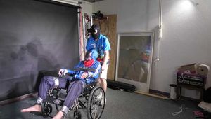 Watch Myxxxy bound and gagged in shiny nylon Rainwear with multiple gags and breath control