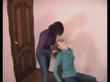 Alexa and Catt - Blonde Alexa gets handcuffed by Catt in a softcore domination scene (video)