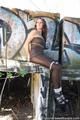 Susanne outdoor tied up with rope