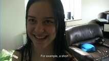 Teen Christin's private XXX tape - Showers and orgasm - English Subtitle