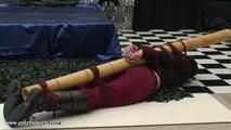 playing with the bamboo pole