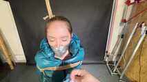 Rachel Adams bound and gagged by an Intruder