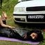 Dana & La Pulya - Hitchhiker's peril. La pulya is wrapped and hogtaped by Dana, then Dana joins to her captive (video) 