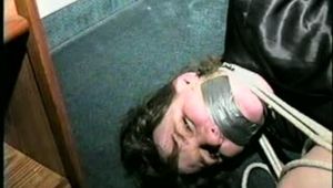 HUMILIATED HOOKER BALL-TIED & F0RCED TO SMELL HER STINKY NYLONS & SHOES (D30-5)