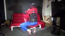 Sexy Pia being tied and gagged on a chair wearing sexy shiny nylon rainwear (Video)