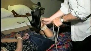 27 Yr OLD CUTE & SEXY LATINA GETS MOUTH STUFFED, CLEAVE GAGGED, STINKY STOCKING STUFFED, HOG-TIED, HOPS AROUND ROOM, BAREFOOT & TOE-TIED WEARING BLUE JEANS Pt3 (D59-8)