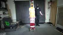 Myxxxy bound and Pantygagged in shiny nylon Rainwear