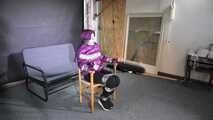 Rachel Adams caught, bound and gagged in a shiny nylon Downjacket