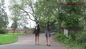 029011 Robyn Takes A Standing Pee Off The Park Bridge