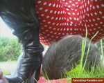 Lena facesits the gardener 