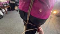 Alice, bound, gagged and vibed in shiny nylon clothes