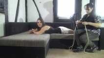 Ayu hogtied on couch 1/2