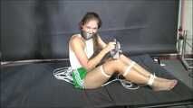 Rachel's Escapechallenge in shiny nylon Shorts. She really tried but I needed to help her three times.