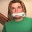 38 Yr OLD SOCIAL WORKER GETS HANDGAGGED, MOUTH STUFFED, CLEAVE GAGGED, OTM GAGGED AND TIED TO A CHAIR (D69-15)