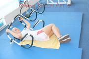 Jenny and Katharina in the fitness studio wearing sexy shiny nylon shorts and tops (Pics)