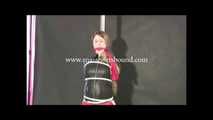 Watch Katharina not beeing able to hold her pee while beeing tied and gagged to a pole