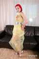Morrigan - taped in yellow trash bag dress