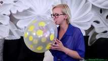 Blow2Pop clear U16 yellow polka dot